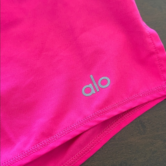 ALO Yoga Women's Bright Pink Athletic Shorts - Picture 2 of 7